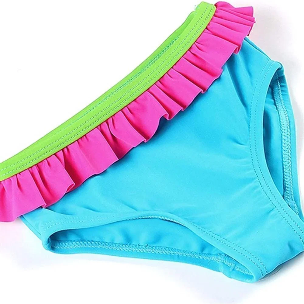 Kavkas  Girl Swimsuit Pink 2 Piece Bathing Suit Cute Short Sleeve Rash Guard